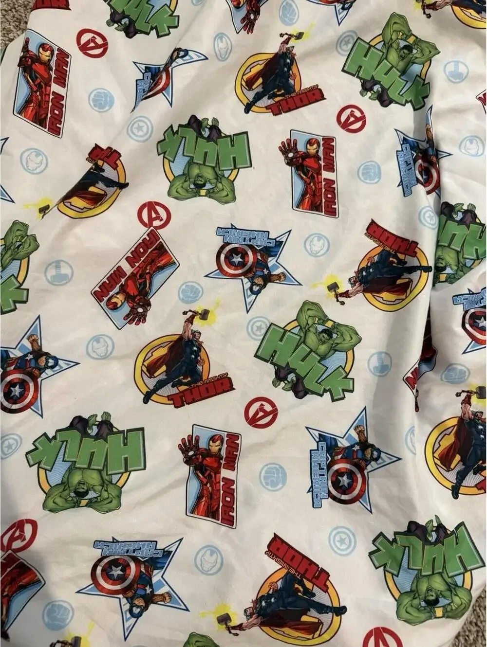 Marvel Avengers Superheroes 2piece TODDLER SHEET SET Fitted And Pillowcase